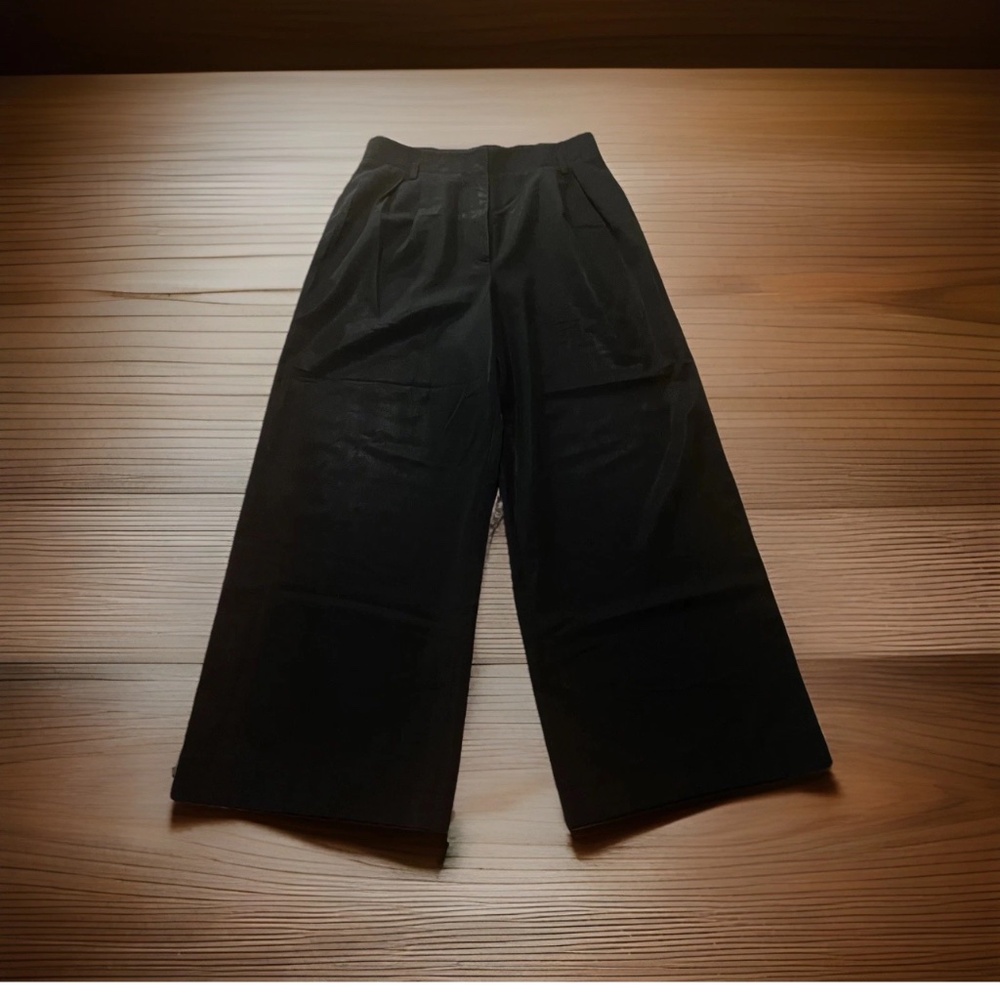 Lafayette 148 Women’s Black Wide Leg Trousers 6 Quiet Luxury Minimalist Office